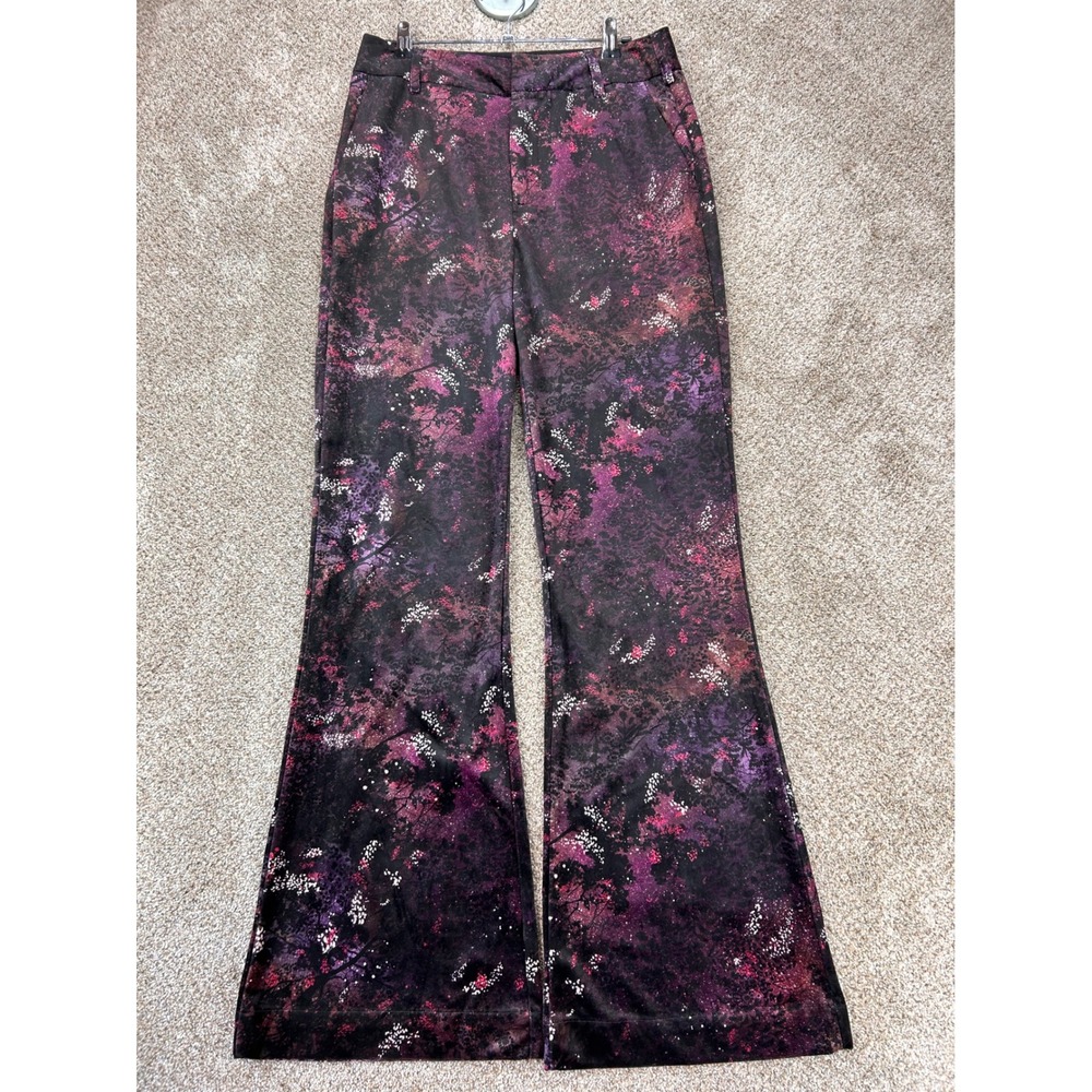 Scotch & Soda Whimsigoth Retro Boho Women Purple Galaxy Wide Leg Pant Sz 28